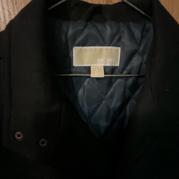 MICHAEL KORS Mens Black Wool Pea Coat Jacket Size Medium - Picture 3 of 7